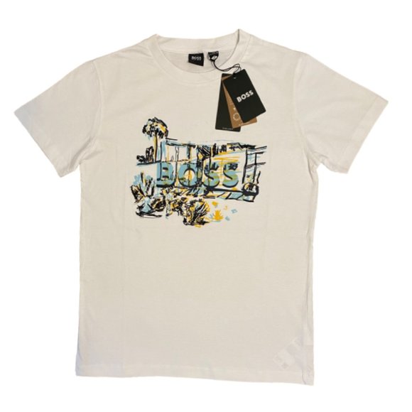 Hugo Boss Other - NWT Men's HUGO BOSS Cotton White T-Shirts With Hand-Drawn Artwork Size Medium